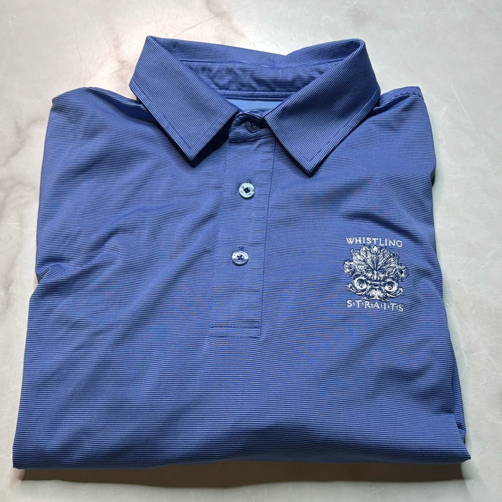 Straight Down Striped Golf Polo Whistling Straights